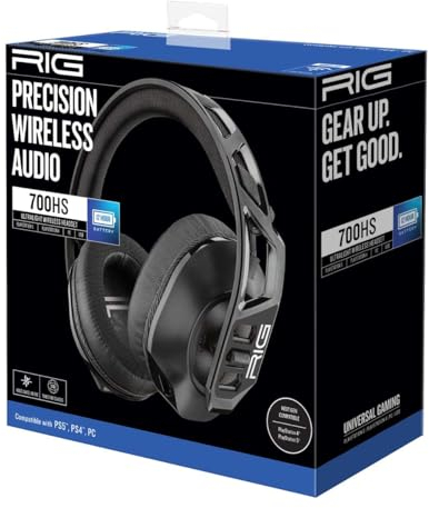 Nacon RIG 700 PRO HS, cuffie da gioco wireless, per PS5, PS4, nere