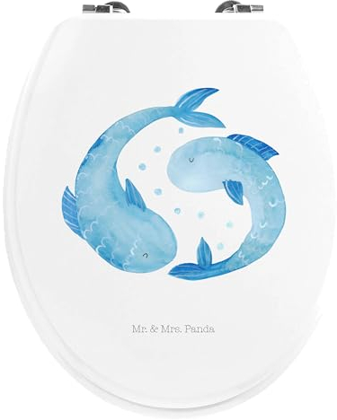 Mr. & Mrs. Panda Motiv WC Sitz Sternzeichen Fische - Geschenk, Aszendent, Klodeckel, Klobrille, Astrologie, Toilettendeckel, Fische Geschenk, Fische