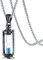 Collier Acier Inoxydable Pendentif Sablier Vintage Argent Noir, Collier Homme Fantaisie
