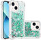 IMIRST Silicone Phone Case for Apple iPhone 13, Corner Airbag Fall Protection Bling Glitter Quicksand Liquid Sparkle TPU Case Cover for Apple iPhone 13. YBW Love Green