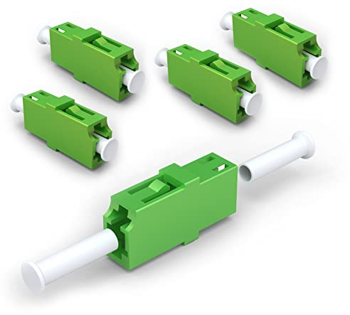 EMSECKO Glasfaser-Adapter 5er Pack LC/APC auf LC/APC Trägerklasse Singlemode Koppler/Flansch für Netzwerkverbindungen, FTTH