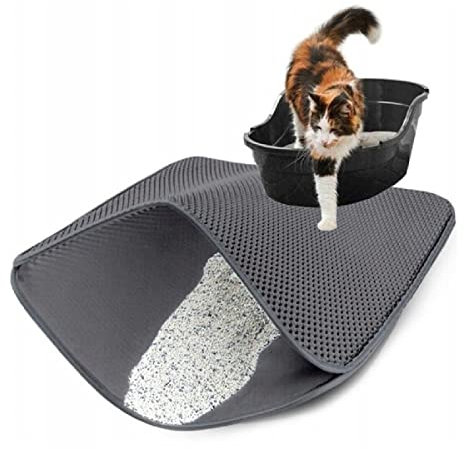 Katzenmatte Katzenklo Matte Katzenstreumatte Sammler Unterlage 2 Schicht wasserdicht für Katzen (55 x 75 cm)