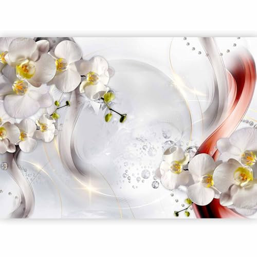 murando PREMIUM Papier peint Fleurs Orchidee 300x210 cm Décoration Murale XXL Poster Tableaux Muraux Tapisserie Photo Trompe l'oeil 3D Effet Diamant Ornament Abstrait b-C-0743-a-a