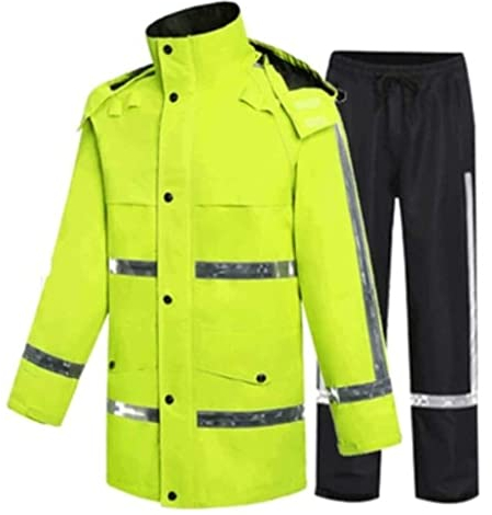 RUTAVM Warnweste Reflektorweste Reflektierender Fahrradanzug, gut sichtbare Sicherheitsjacke, reflektierende, wasserdichte Sicherheitsoveralls und -Hosen Sicherheitsweste (Blue : Yellow, Size : 3XL)
