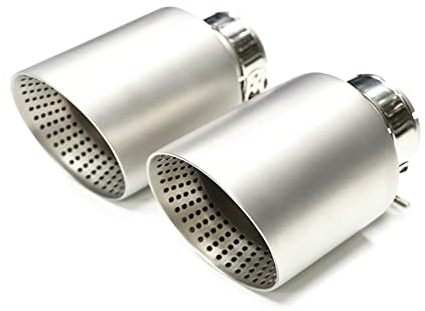 Auspuff Schalldämpfer 1 Stück Matt Edelstahl Auto Auspuff Tip System Universal Auspuffrohr Für Golf 7 Für Golf R Für GTI 54mm 60mm 63mm Schalldämpferspitze Auspuffblende (Farbe : Customized OD89MM)