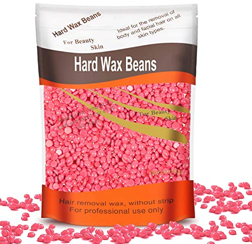 Wax Beads, Professional Hard Wax Beads 500g Hair Removal for All Body, Brazilian Bikini Face Legs Eyebrow Painless As a Gifts for Women & Men (rose)