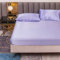 Satin Spannbettlaken Einfarbig 200x220 cm für Matratzen bis 30cm, Betttuch Leintuch Weiche Polyester-Satin Spannbetttuch Bettlaken Lavendel