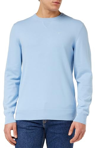 Levi's Men's Lightweight Housemark Sweaters, Soft Chambray Blue, M