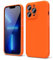 oakxco for iPhone 13 Pro Phone Case Liquid Silicone, Fluorescent Bright Solid Color, Cute Thin Slim Soft Rubber TPU Plain Smooth Gel Matte Protective Cover for Women Girl Aesthetic, Burnt Neon Orange