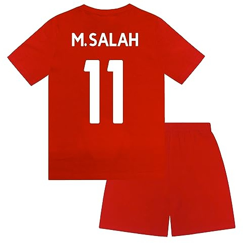 Liverpool FC Boys M.Salah 11 Sublimation Short Pyjamas Red 10-11 Years