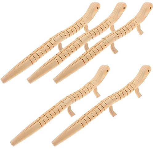 TOYANDONA 5 Stück Unfertige Wackelige Schlangen Aus Holz Mit Flexiblen Gelenken Zum Bemalen Von Natürlichem Unlackiertem Flexiblem Holzschlangen-Tiermodell Zum Basteln Für Geburtstagsfeiern