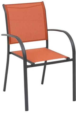 Hespéride - Fauteuil Piazza Ambre et Graphite - L. 56 x P. 65 x H. 87 cm - Mobilier d'Extérieur pour Terrasse Balcon Patio