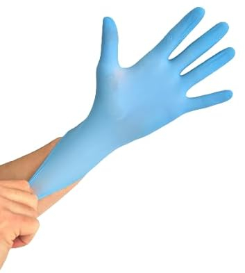 1000 guantes de nitrilo, negros, desechables, guantes desechables, guantes de examen, guantes de nitrilo, sin polvo, sin látex, no estériles, sin látex, guantes disponibles (M, azul)