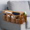 DECKALY Sofa-Armlehnen-Organizer, rutschfest, für Sessel, Nachttisch, Aufbewahrung, Organizer für Liegestuhl, Couch mit 14 Taschen für Handy, TV, Fernbedienung, Zeitschriften (braun)