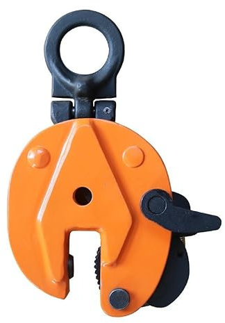 4400Lbs 2Ton Lifting Clamp, Heavy Duty Vertical Plate Clamp, Non-slip Sheet Metal Lifting Clamp intended for Lever Chain Hoist, Adjustable Shackle Angle, Jaw Opening 0.8”