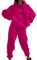 Onsoyours Tuta Sportiva Donna Completa Invernale Elegante Felpa con Cappuccio e Pantalone Due Pezzi Curvy Jogging Completo Palestra Leggero Tracksuit da Ginnastica A Fucsia L