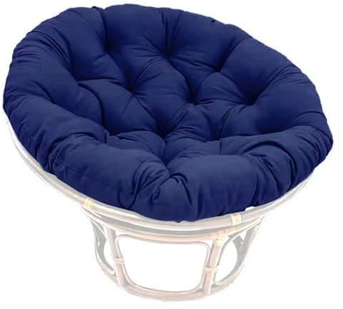 RDIAYDN Kissen FüR HäNgesessel, Stuhlkissen Outdoor, Sitzkissen Gartenstuhl, Rundes Dicke Stuhlkissen Bequem Weich Sitzkissen HäNgesessel FüR Indoor Outdoor Garten Stuhlauflage,Navy Blue,120cm