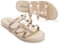Sandales Plates pour Femme, Été Confortable Chaussures Chic Sandales Et Mules, Nu Pied Tong Compensee Sandales pour La Plage L'extérieur