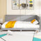WIZBED Tagesbett Sofabett 90x200cm aus Holz, Gästebett Einzelbett Schlafsofa Bettgestell Holzbett Bettrahmen, ohne Matratze Grau