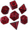 ORUZA 7 Stück DND Würfel Set Gravurmuster Polyedrische DND Würfel Set Rote D&D Würfel Set für Dungeon and Dragons MTG RPG Tischspiele Rollenspiel Würfel