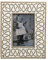 Clayre & Eef Bilderrahmen 10x15 cm Weiß Beige Glas Holz Fotorahmen