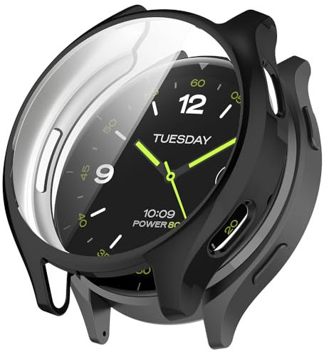 Hülle für Xiaomi Watch 2 Schutzfolie Schutzhülle, Silicone TPU Displayschutz Case Cover, Anti-Kratz Anti-Staub Schutz Gehäuse für Xiaomi Watch 2 (Black)