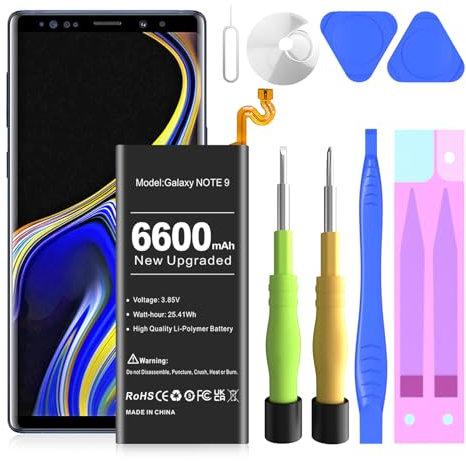Note 9 Battery Replacement Kits,[6600mAh](2024New Upgraded) Compatible with Samsung Galaxy Note 9 N9600 SM-N9600 with Tools