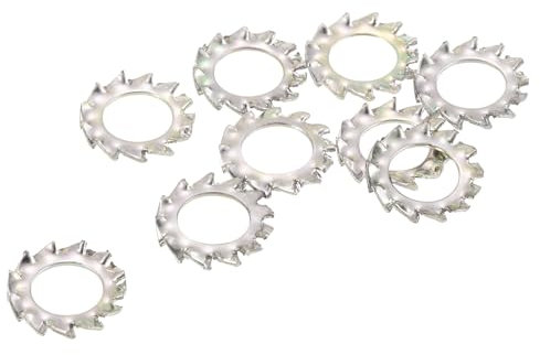 QUARKZMAN 40pz Rondelle Bloccanti a Stella con Denti Esterni, M6 Finitura in Zinco Acciaio Rondelle Bloccaggio Serrate Esterne per Fissaggi di Attrezzature Meccaniche, Argento