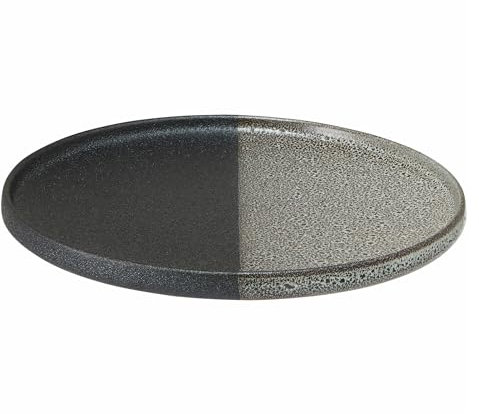 Maxwell & Williams AX0562 Teller rund - 21 cm Durchmesser, hoher Rand - Umi - Reaktivglasur grau-schwarz, Geschenkbox