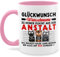 Tasse Tassen 325ml - Glückwunsch zu deiner Flucht aus der Anstalt Abschiedsgeschenk Kollegen | Abschiedsgeschenke für Kollege Geschenk zur Verabschiedung Kollegin - 325 ml - Rosa