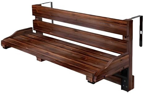 PQPQLI Balkontisch Klappbar Balkonhängetisch - Multifunktions-Wandklapptisch Klapptisch Drop Leaf Tisch - Schwimmender Schreibtisch Esstisch - Platzsparender Hängetisch(Carbonized Color,120 * 20cm)