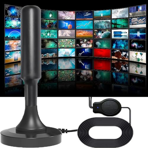 Rewave - Antenna TV digitale Freeview, per interni, con segnale forte, portata 360° e oltre 1080 miglia, supporto per Smart TV, radio VHF/UHF/DAB/4K/1080P