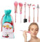 Yiurse Zauberstab-Make-up-Pinsel-Set, 6 x Weihnachtspinsel für Lidschatten, Verblenden, Lippenpinsel, Foundation-Pinsel, Concealer, Lidschatten-Pinsel, Gesichtspuder, Rouge-Pinsel für Frauen, Zuhause,