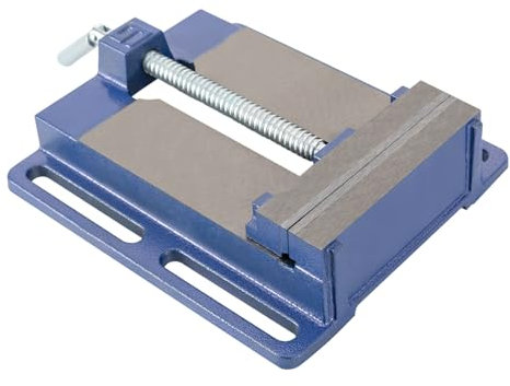 Schraubstock für Bohrmaschine,Maschinenschraubstock,Bohrmaschine Bohrschraubstock Standbohrmaschine Mechaniker Tischplatte Klemmpresse Verriegelung (Blau, Silber)