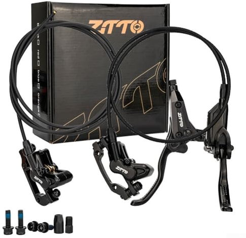 Getdoublerich Kit de freno hidráulico de 4 pistones para bicicleta, diseño avanzado de pinza de cuatro pistones, freno de bicicleta de montaña izquierdo, delantero, derecho, trasero