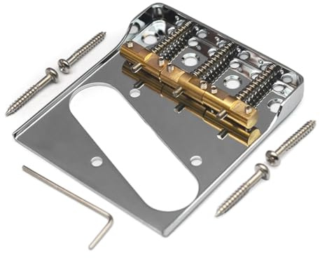 Lbvzxkad TL Guitar Pickup Ring Metal Frame with Compensated Brass Saddles Compensated Brass Saddles Flat and Cut-Down Sides Silver