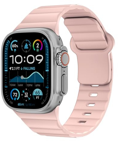 Sports Straps for Apple Watch Ultra/3/2 Strap 49mm 46mm 45mm 44mm 42mm 41mm 40mm 38mm iWatch Straps for Men Women,Waterproof Soft Silicone Band for Apple Watch Series 11 10 9 8 7 6 5 4 3 SE 3/2nd