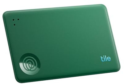 Tile by Life360 Slim (2024) - Wallet Finder, Bluetooth Tracker and Item Locator for Luggage Tags, Passports and More. Both iOS and Android Compatible. Phone Finder. 1-Pack (Green Surf)