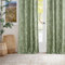 PONY DANCE Leinenvorhang Halbtransparent Wohnzimmer Gardinen mit Muster 2er Set H 245 x B 140 cm Leinenoptik Gardinen mit Ösen Boho Style Vorhänge Leinen Curtains for Bedroom, Grün