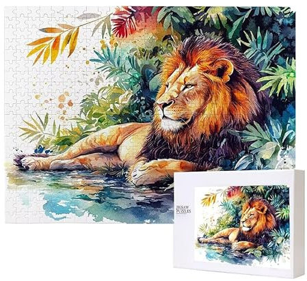 Löwe Tier Puzzle 1000 Teile Puzzles Erwachsene, Helle und farbenfrohe Puzzles, Indoor-Puzzle-Kreativspiel zur Entspannung von Erwachsenen und Erziehung oder als Geschenk I-622