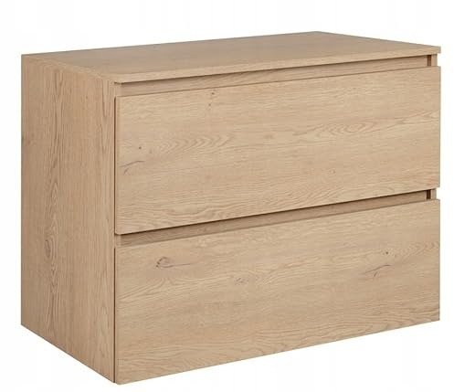 RODAN Waschbeckenunterschrank Schubladen | Waschbeckenunterschrank Helle Eiche, Badezimmer Unterschrank mit 2 Soft-Close Schubladen, 46 x 81 x 62 cm