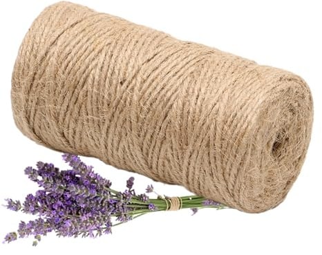 Jute-Schnur 100m 2mm Jutegarn Schnur reissfest Natur Jute | Kordel Deko Paketschnur Naturfaser Dekoration Verpackung Bindegarn Hanfschnur Spagat Hanfband Juteband