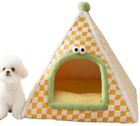 Yhsioaklo Cama Cubierta para Gatos | Cama Cerrada para Perros con Techo – Casa de campaña de Seguridad cálida para Invierno, casa de campaña para Dormitorio, Sala de Estar, Raza pequeña, Viajes