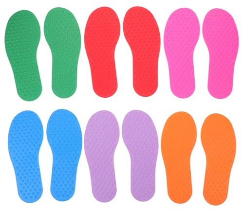 JOINPAYA 6 Pairs Non-slip Footprint Floor Spots Rubber Carpet Markers for Coordination Training Classroom Sensory Play Home Physical Education
