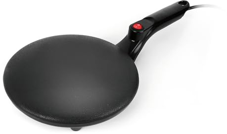 GOURMETmaxx Crêpes Maker avec plaque à pâte, poêle à crêpes électrique 750 W pour crêpes de 20 cm de diamètre, crêpes sucrées et salées, poignée tactile antiadhésive et cool