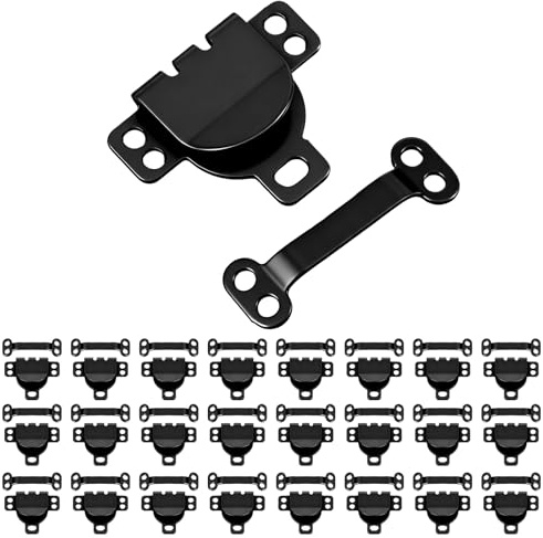 25 Sets Hook and Eye for Sewing, Hook and Eye Closures for Clothing Black Metal Sewing Clasps and Fasteners Replacement Easy to Sew Repair Trouser Clasps Hooks for Pant Waist Bra Jeans DIY Craft