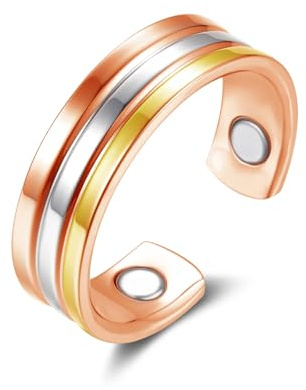 Glintara Magnetring Damen - Neu Offen Verstellbar Anxiety Ring, Vital Ring | Hypoallergen, Stärker Magnetkraft, Vitalring zur Abnehmen Angstreduktion, Mode, Förderung Schlaf, Geschenk für Frauen Unisex
