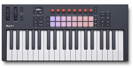 Novation FLkey 2 37 USB-MIDI-Controller-Keyboard | USB-C, 37 Tasten (Standardgröße), 16 Pads, 8 Encoder, Pitch-/Mod-Räder, OLED-Display, Scale Mode, Chord-Modi, MIDI, FL Studio