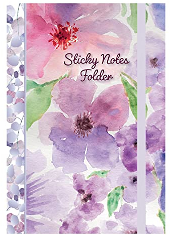TGSC Schreibwaren-Set – Lilac Blush Haftnotizen & linierter Blockordner – verschiedene Größen, Designs – Bullet Journal Notizbuch ideal für Büro, Schule, liniertes Haftnotizen Essential Notebook