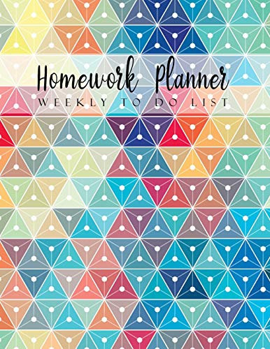 Homework Planner Weekly to do list: Geometric Design Student Planner Journal Tracker Notebook Education Teaching Studying Journal size 8.5x11 Inches (Homework Assignment Planner, Band 2)